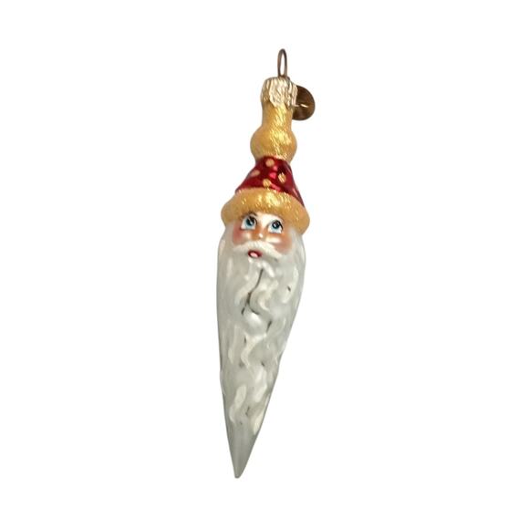 Christopher Radko Santa Head 2 Face Icicle Long Beard Christmas Ornament - Picture 15 of 16